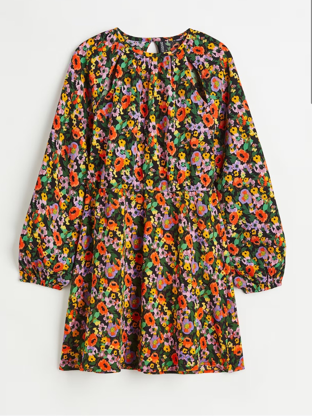 H&M Divided Floral Fall Balloon Sleeve Dress Medium NWT NEW